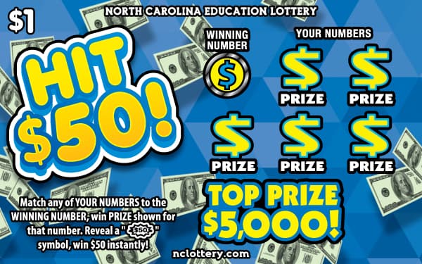 Hit $50! North Carolina Lottery scratch-off ticket