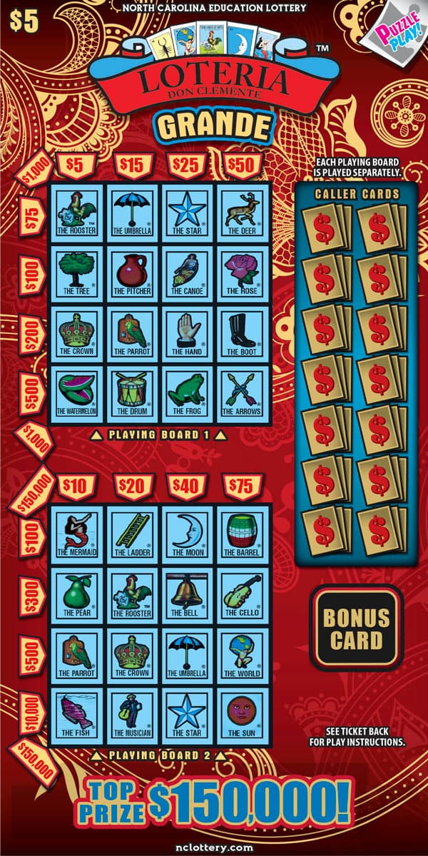 Loteria Grande North Carolina Lottery scratch-off ticket