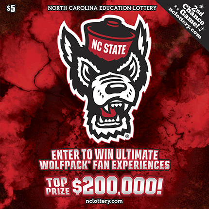 NC State® North Carolina Lottery scratch-off ticket art