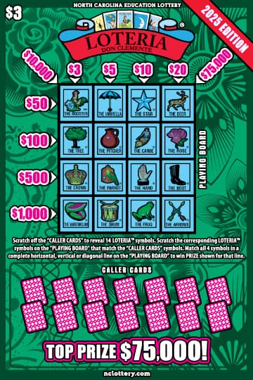 LOTERIA® North Carolina Lottery scratch-off ticket
