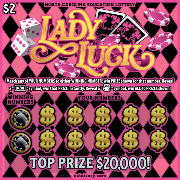 LADY LUCK North Carolina Lottery scratch-off ticket art