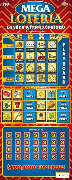 Mega Loteria Nebraska Lottery scratch-off ticket