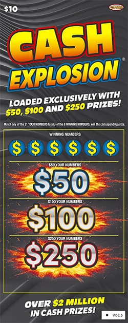 Cash Explosion® Nebraska Lottery scratch-off ticket art