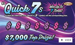 Quick 7s Nebraska Lottery scratch-off ticket art