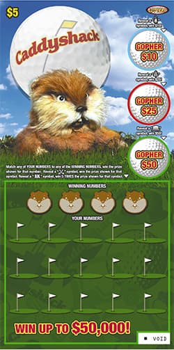 Caddyshack Nebraska Lottery scratch-off ticket