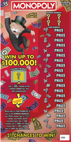 MONOPOLY™ Colorado Lottery scratch-off ticket art