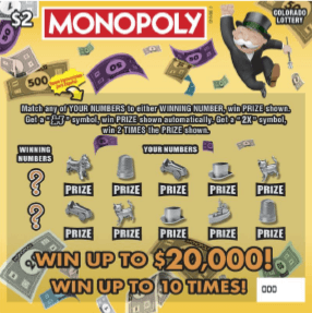 MONOPOLY™ Colorado Lottery scratch-off ticket art