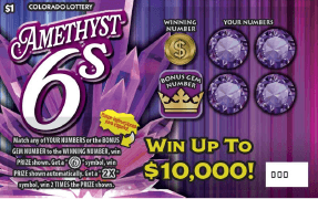 AMETHYST 6s Colorado Lottery scratch-off ticket art