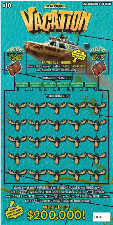 NATIONAL LAMPOON'S CHRISTMAS VACATION Colorado Lottery scratch-off ticket art