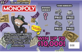 MONOPOLY™ Colorado Lottery scratch-off ticket art