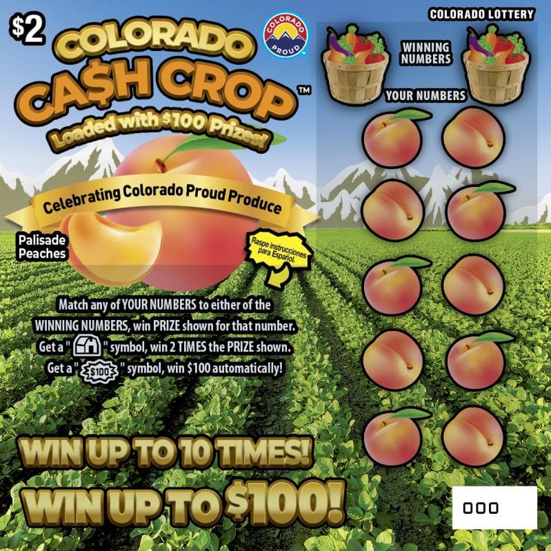 COLORADO CA$H CROP™ Colorado Lottery scratch-off ticket art