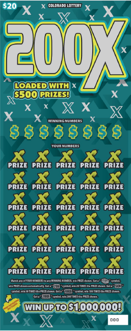 200X Colorado Lottery scratch-off ticket art