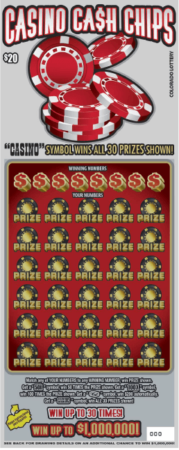 Casino Ca$h Chips Colorado Lottery scratch-off ticket