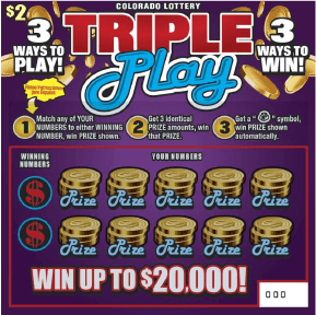 TRIPLE Play Colorado Lottery scratch-off ticket art