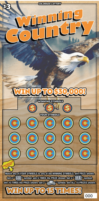 WINNING COUNTRY Colorado Lottery scratch-off ticket art