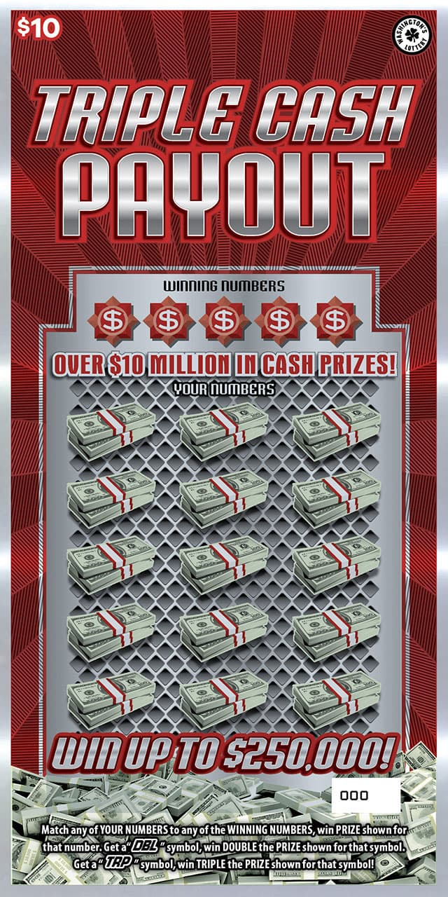 TRIPLE CASH PAYOUT Washington Lottery scratch-off ticket
