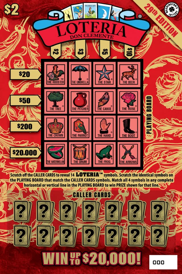 LOTERIA 29TH EDITION Washington Lottery scratch-off ticket art