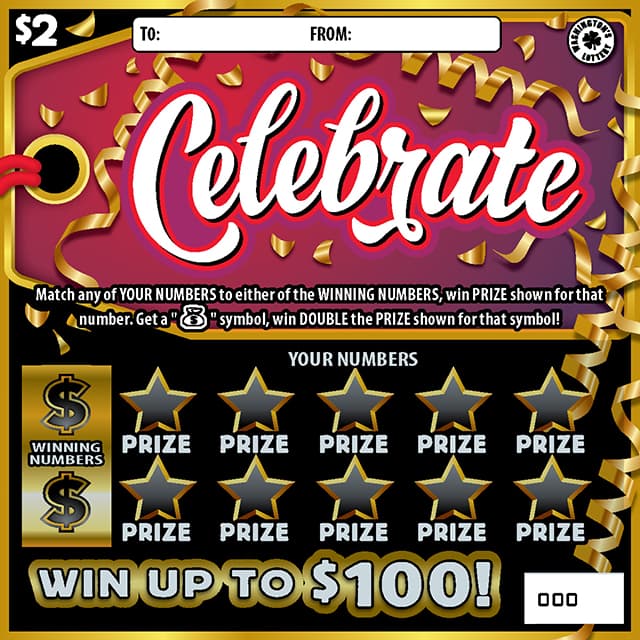 CELEBRATE Washington Lottery scratch-off ticket art