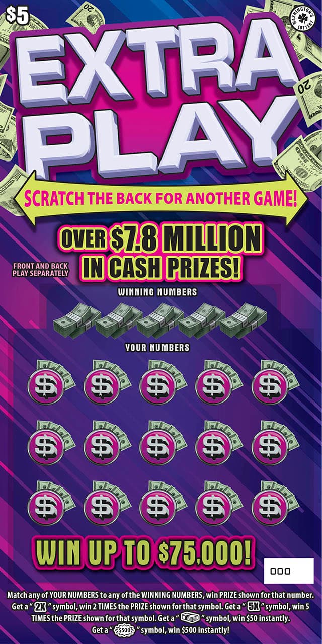 EXTRA PLAY Washington Lottery scratch-off ticket