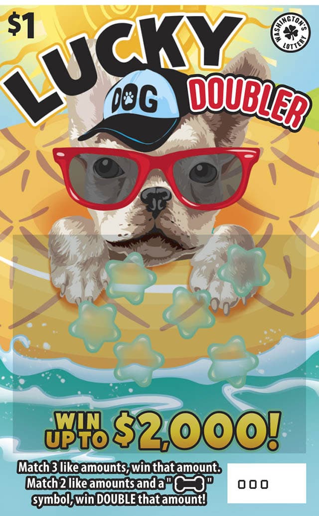 LUCKY DOG DOUBLER Washington Lottery scratch-off ticket art