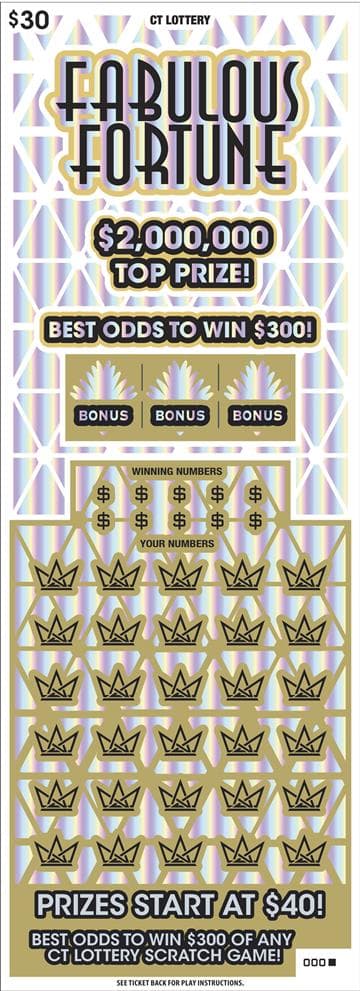 Fabulous Fortune Connecticut Lottery scratch-off ticket