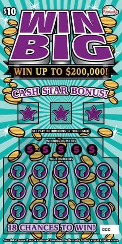 Win Big Kentucky Lottery scratch-off ticket