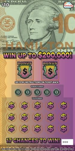 Hamilton Kentucky Lottery scratch-off ticket art