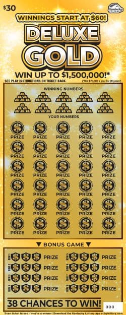 Deluxe Gold Kentucky Lottery scratch-off ticket