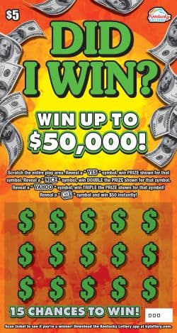 Did I Win? Kentucky Lottery scratch-off ticket