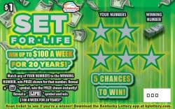 $1 Set For Life Kentucky Lottery scratch-off ticket art