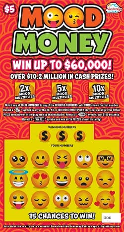 Mood Money Kentucky Lottery scratch-off ticket art