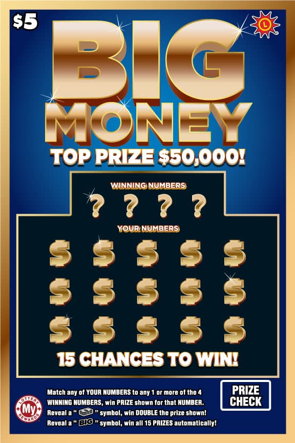 Big Money Maryland Lottery scratch-off ticket art