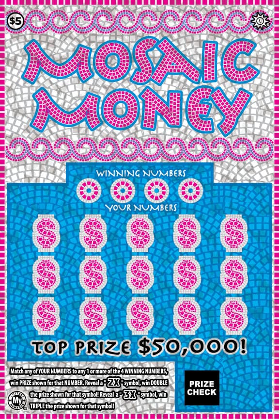 Mosaic Money Maryland Lottery scratch-off ticket art