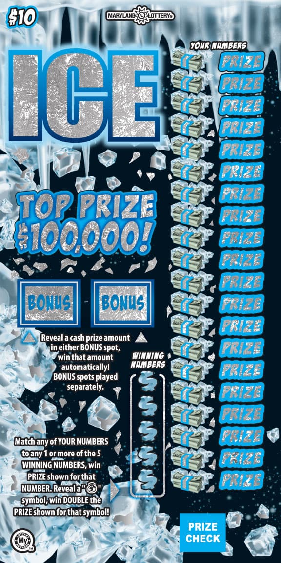 Ice Maryland Lottery scratch-off ticket art