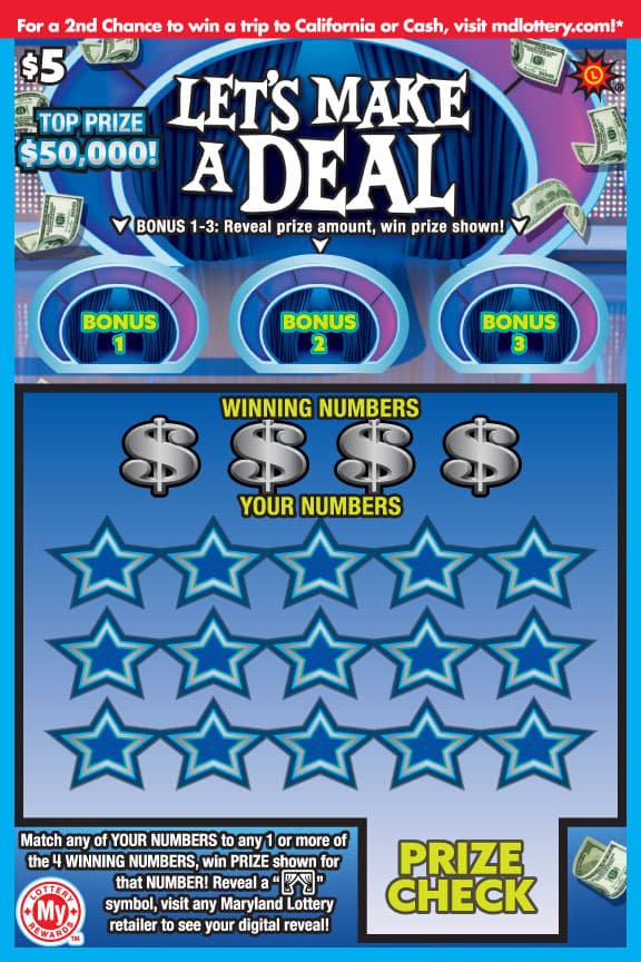 Let's Make a Deal® Maryland Lottery scratch-off ticket art