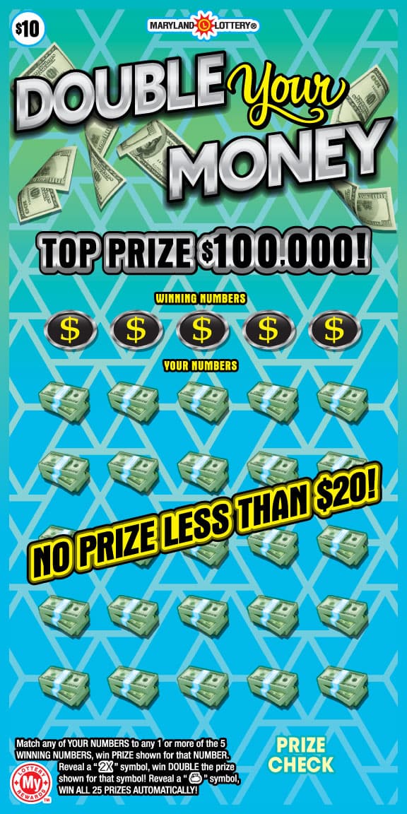 Double Your Money Maryland Lottery scratch-off ticket