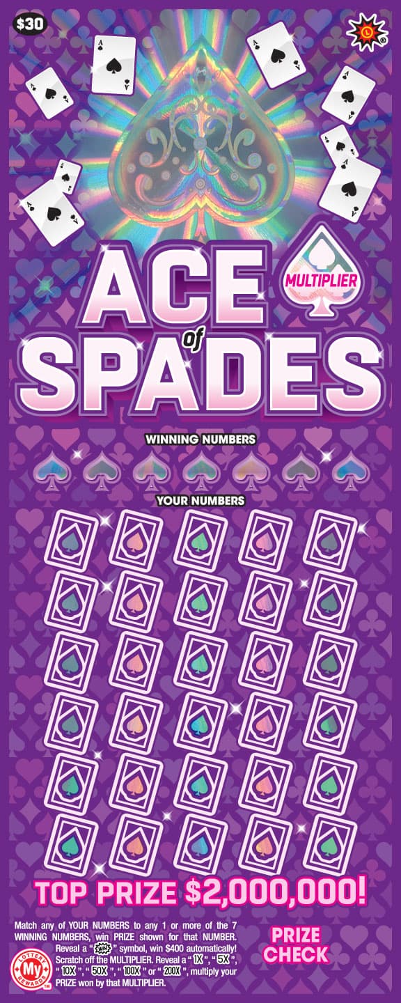 Ace of Spades Maryland Lottery scratch-off ticket