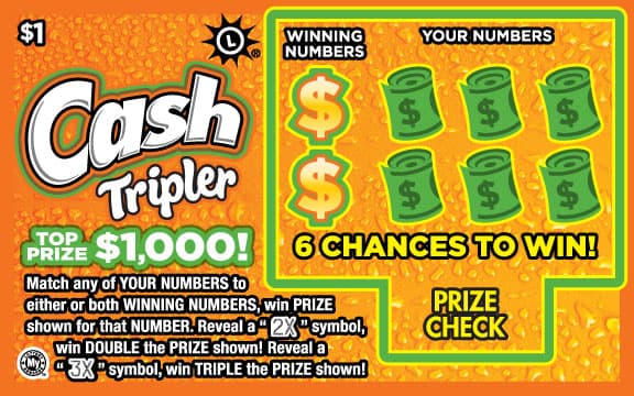 Cash Tripler Maryland Lottery scratch-off ticket art