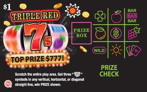 Triple Red 7s Maryland Lottery scratch-off ticket art