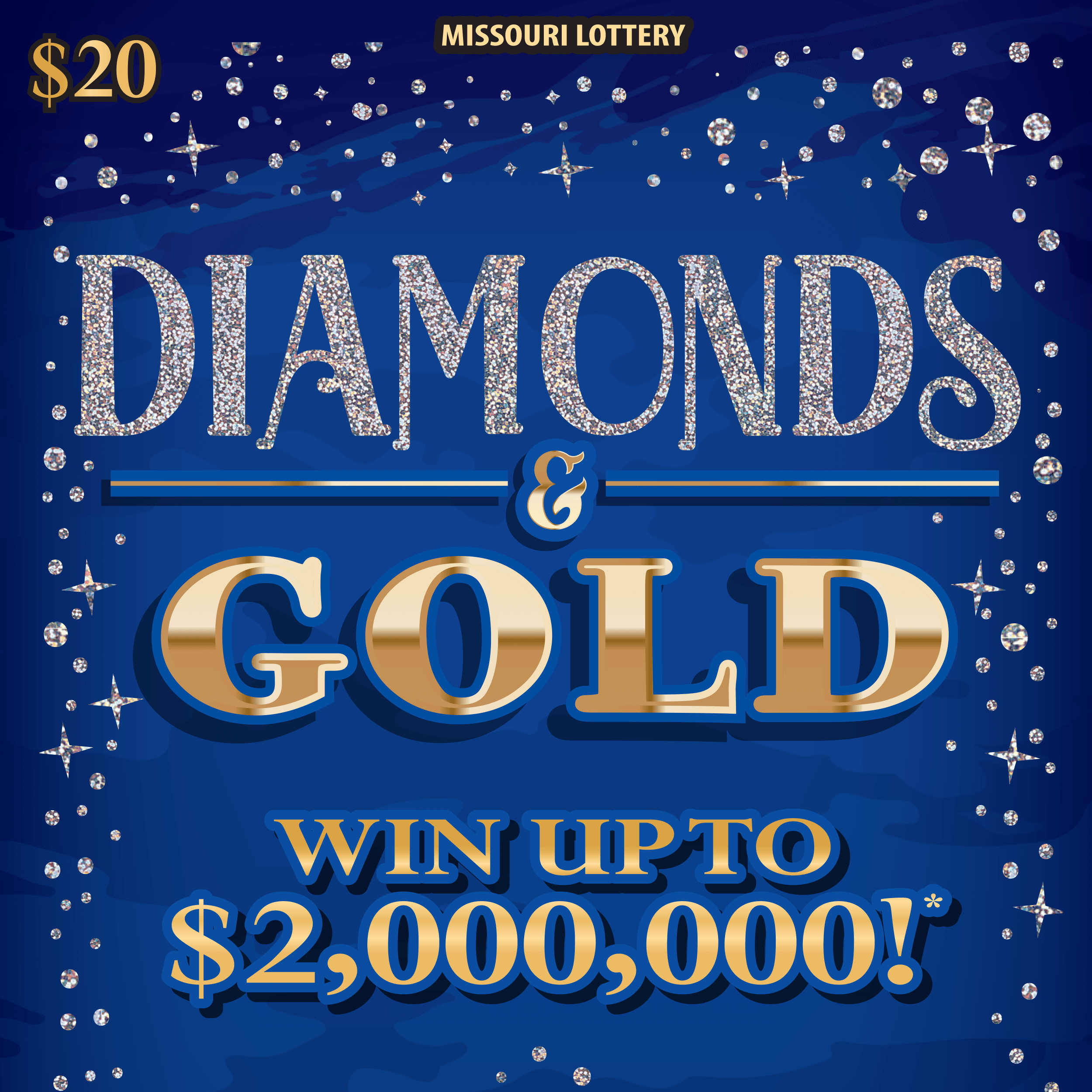 DIAMONDS & GOLD Missouri Lottery scratch-off ticket