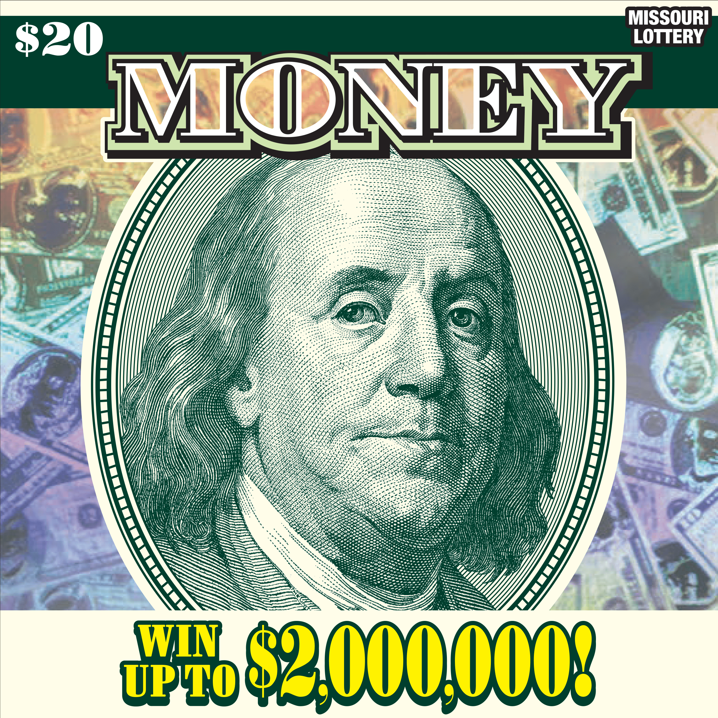 Money Missouri Lottery scratch-off ticket art