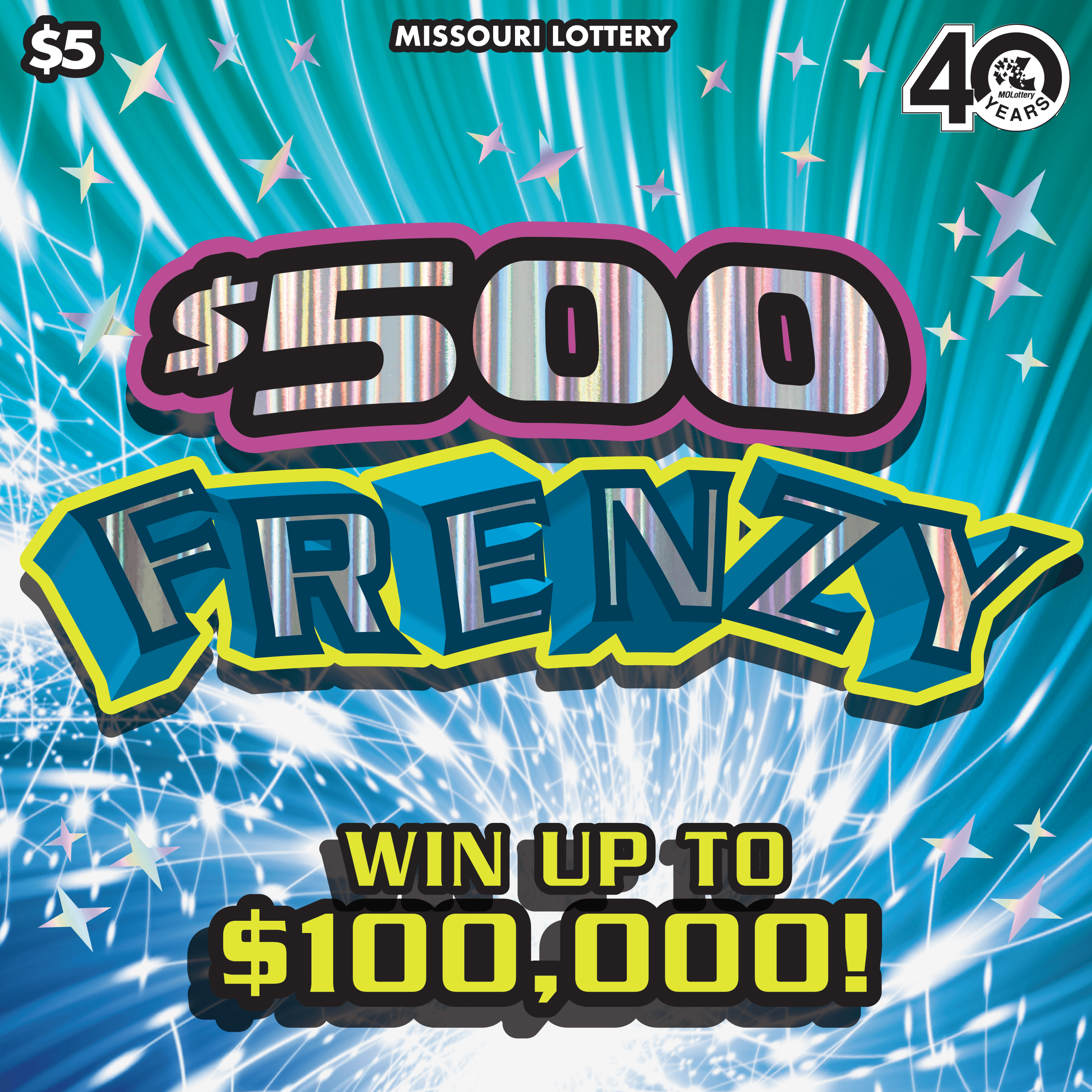 $500 Frenzy Missouri Lottery scratch-off ticket art