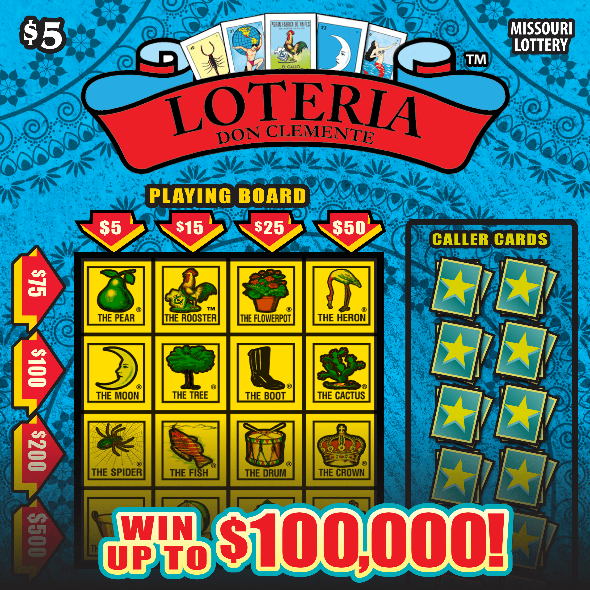 Loteria Missouri Lottery scratch-off ticket art