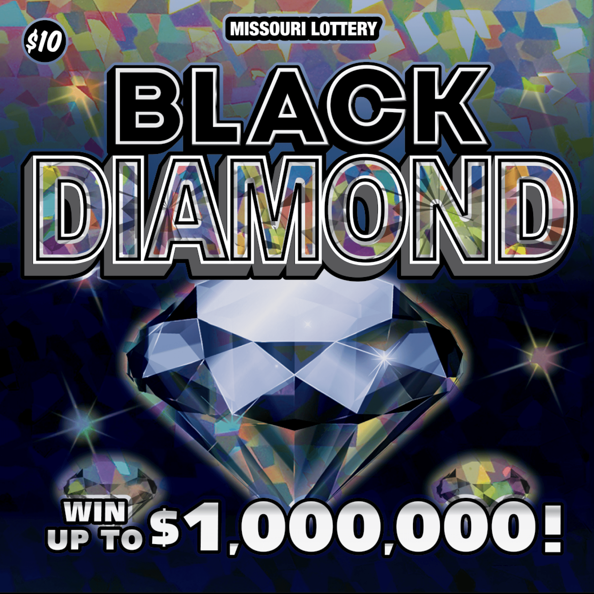Black Diamond Missouri Lottery scratch-off ticket art