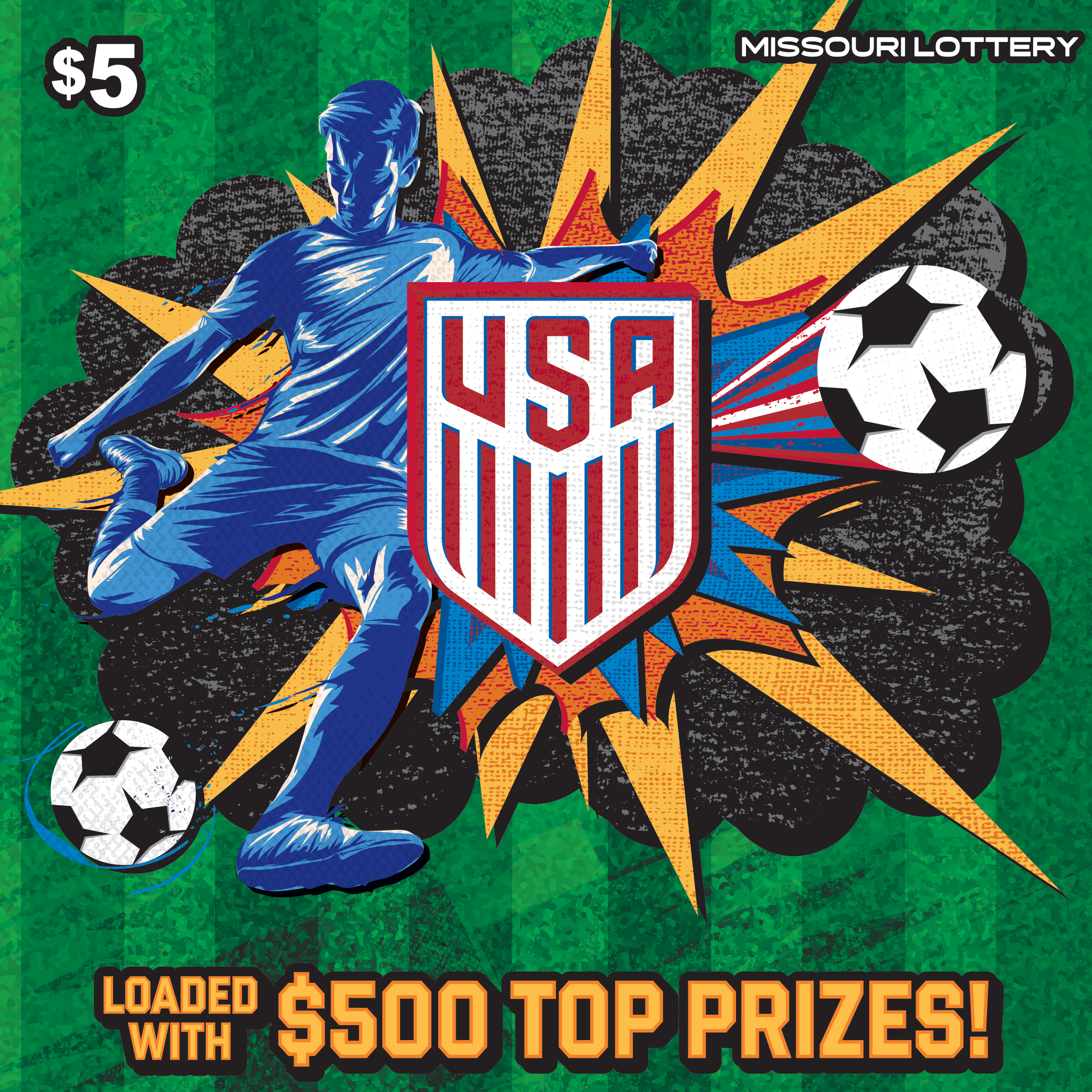 U.S. Soccer Missouri Lottery scratch-off ticket
