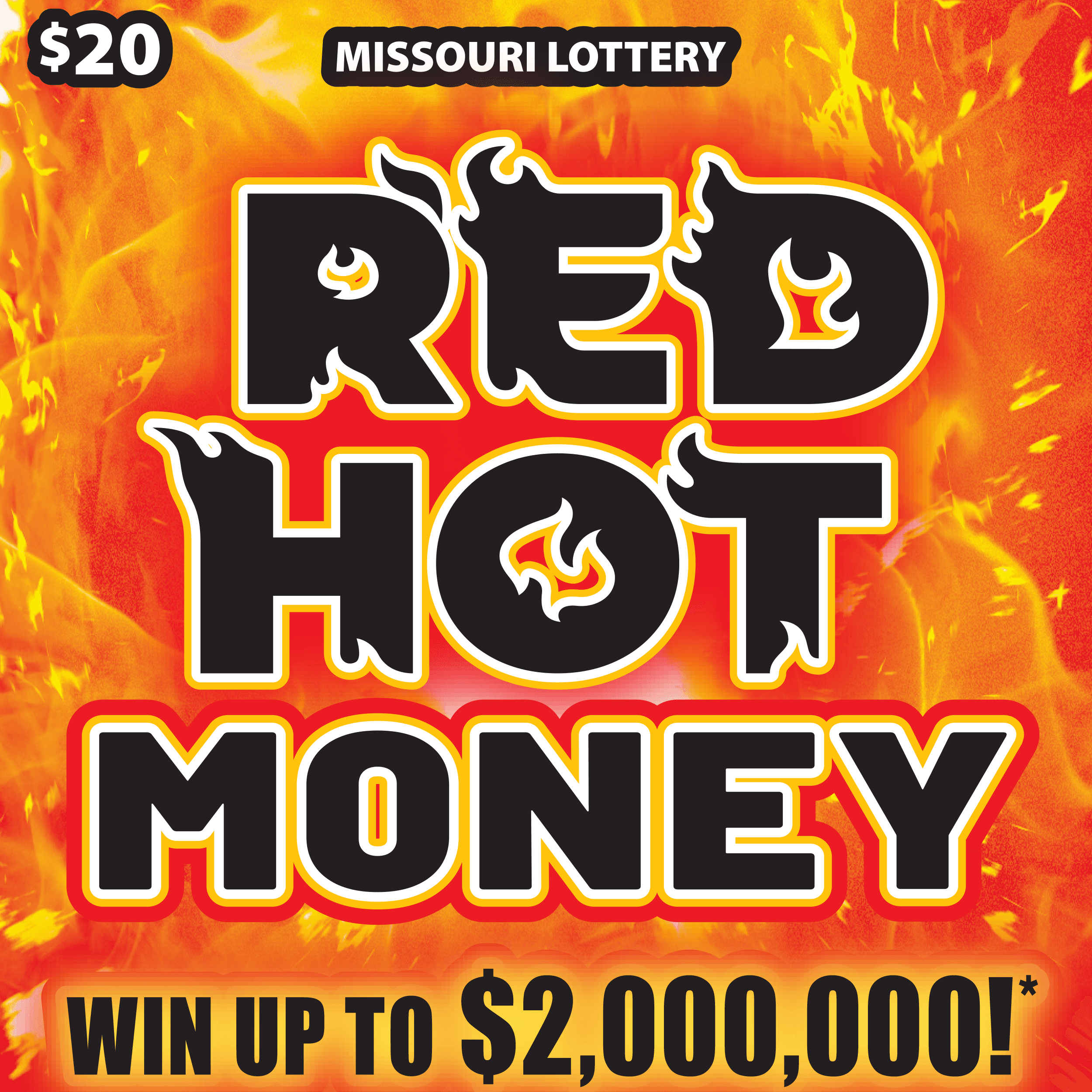 Red Hot Money Missouri Lottery scratch-off ticket