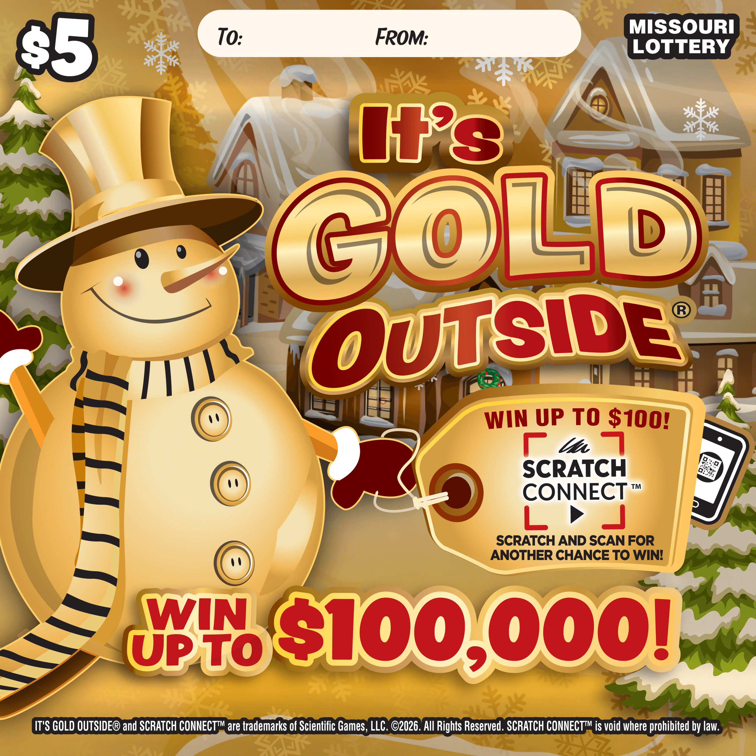 It's Gold Outside Missouri Lottery scratch-off ticket