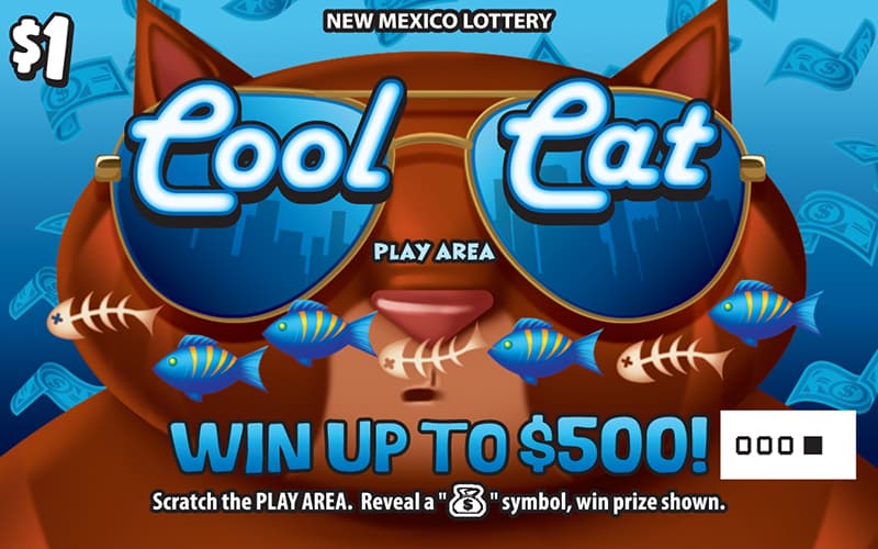 Cool Cat New Mexico Lottery scratch-off ticket art
