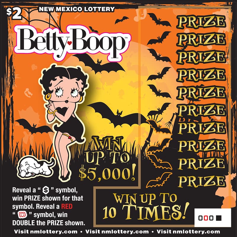 Betty Boop™ New Mexico Lottery scratch-off ticket art