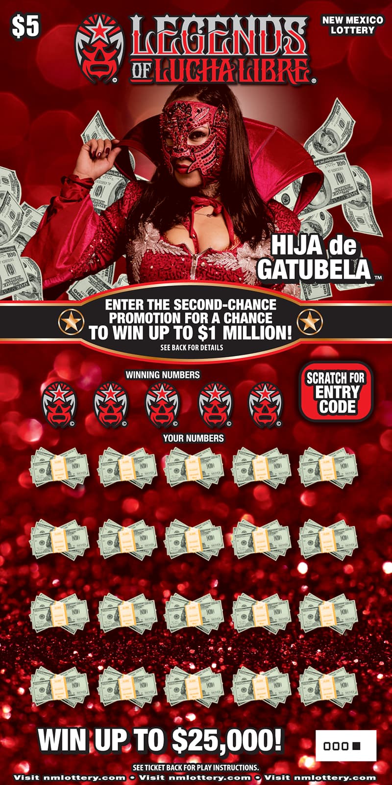 Legends of Lucha Libre® New Mexico Lottery scratch-off ticket